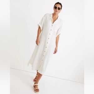 Madewell Lightestspun Cover-Up Maxi Shirtdress M NWT